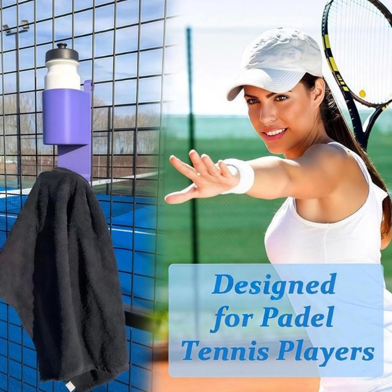 ABS Plastic Convenient Holder For Courts Accessory 18x10x10cm Multiple Color Option Tennis Water Bottle And Towel Rack