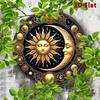 Vintage Tin Sign Sun Moon Wall Art Metal Home Decor