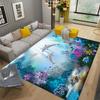 Starfish Beach Shell Sea Star Sand Carpet Rug for Living Room Bedroom Home Sofa Decoration,Kids Play Non-slip Floor Mat