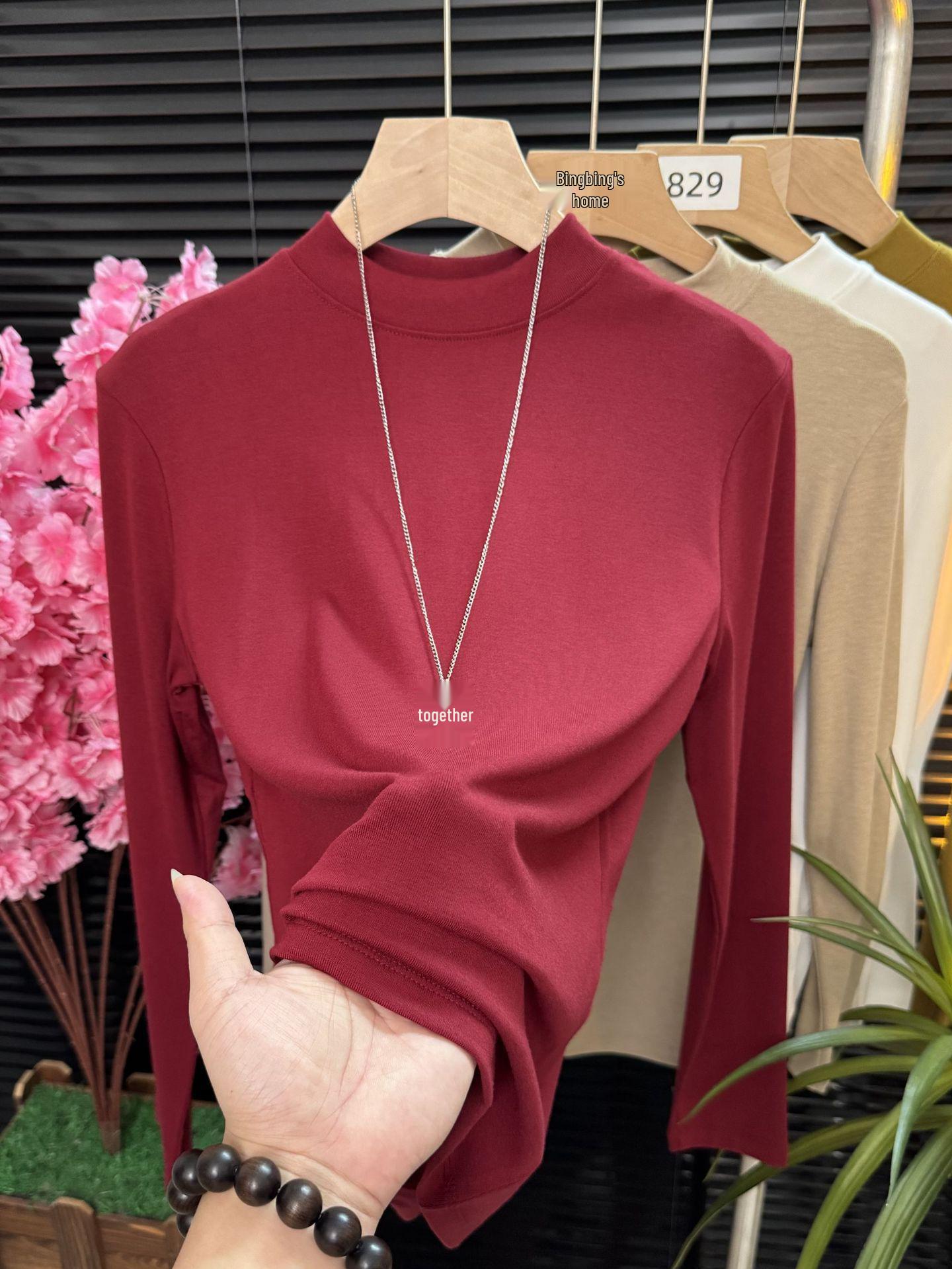 

Versatile Stand-Up Collar Long Sleeve Women s T-Shirt - Elegant Autumn/Winter 2025 Base Layer M (40-50 kg)