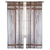 Farm Barn Wooden Door Tulle Drapes Ideal for Living Room Print Sheer Voile Curtain Bedroom Window Screening Drapes Blinds Home Decor