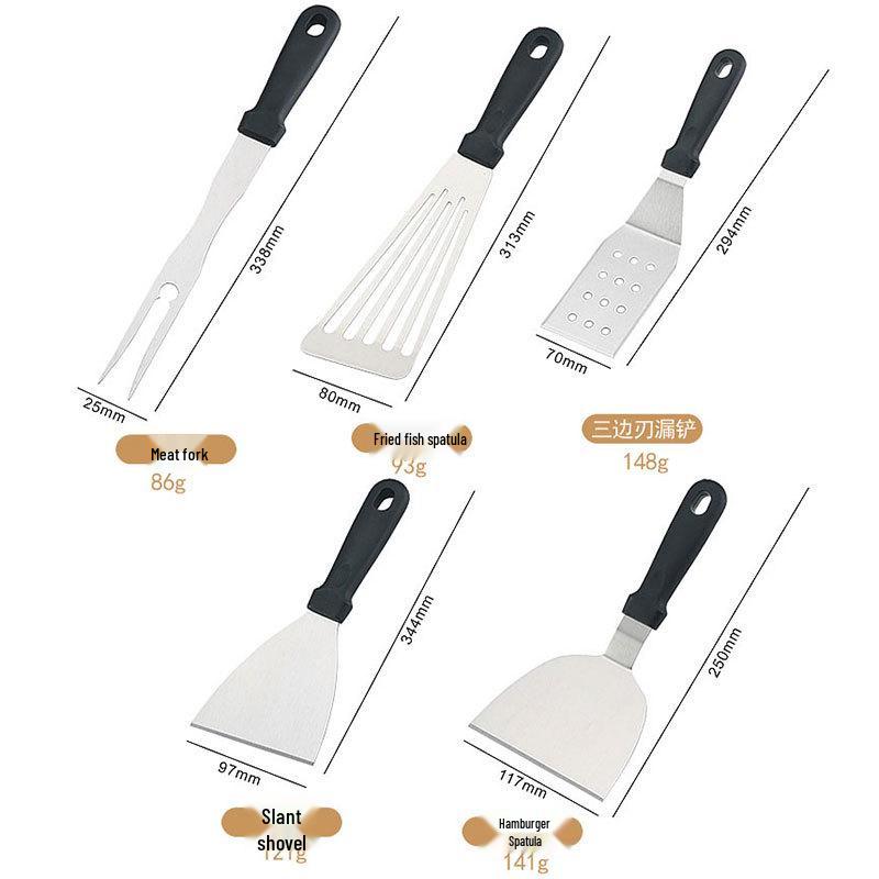 Stainless Steel Teppanyaki & Cooking Spatula Set - Steak, BBQ, Baking Utensils