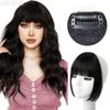 Synthetic Bang Hair Fringe Clip In Black Hair Bangs Hair Extension Heat Resistant Hairpieces For Women