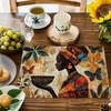 [4er Set Vintage Tischsets] 4er Set Vintage Afrikanische Stammesfrauen Tischsets, 12x 18 Zoll Hitzebeständige Tischsets, Dekoratives & Waschbares Tischset