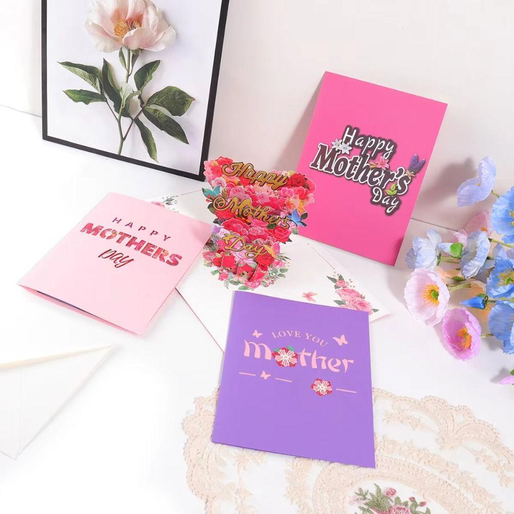 Writable Card Mother's Day Cards Beautiful Holiday Greeting Card Birthday Gift for Mom