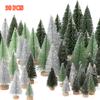 15-55 Pcs Mini Christmas Tree Merry Christmas Party Decoration Small Artificial Christmas Tree Decoration Cedar Pine Sisal Deskjacket Gift