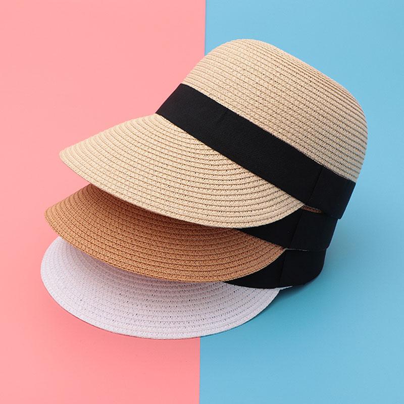 2021 New Straw Hat Woman Outdoor Student Casual Sun Hats Sunscreen Summer Baseball Cap Fashion Lovely Peaked Cap for Women