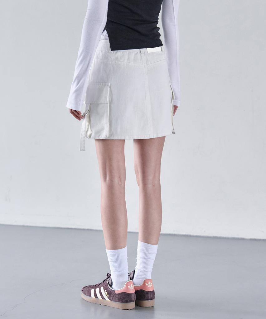 Deketeuumeon Cargo Mini Skirt Dcsk004Ivory