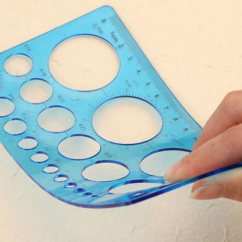 Circles Templates Measuring Circles Ruler Circles Stencil Geometry Ruler Office School Supplies for Building Drawing