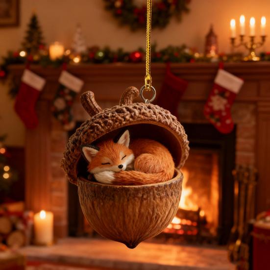 1/8 st Julprydnad Akryl Skogsdjur Eklottsdekoration Julparty Hängande Dekoration Julklapp