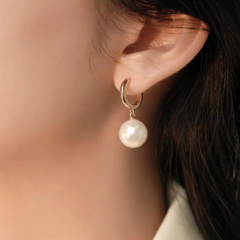 Elegant Gold Beaded Ear Cuff Earrings for Women - 2024 New Style, Light Luxury золотой