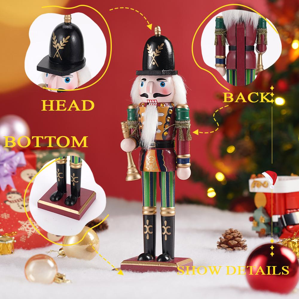 3pcs 30cm Christmas Decorations Nutcracker Soldier, Wooden Nutcracker Figures,Christmas Tree Party Decoration For Home/Hotel