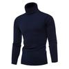 Man Casual Enfärgad Mode Enkla tröjor Herr Bekväm turtleneck herrtröja