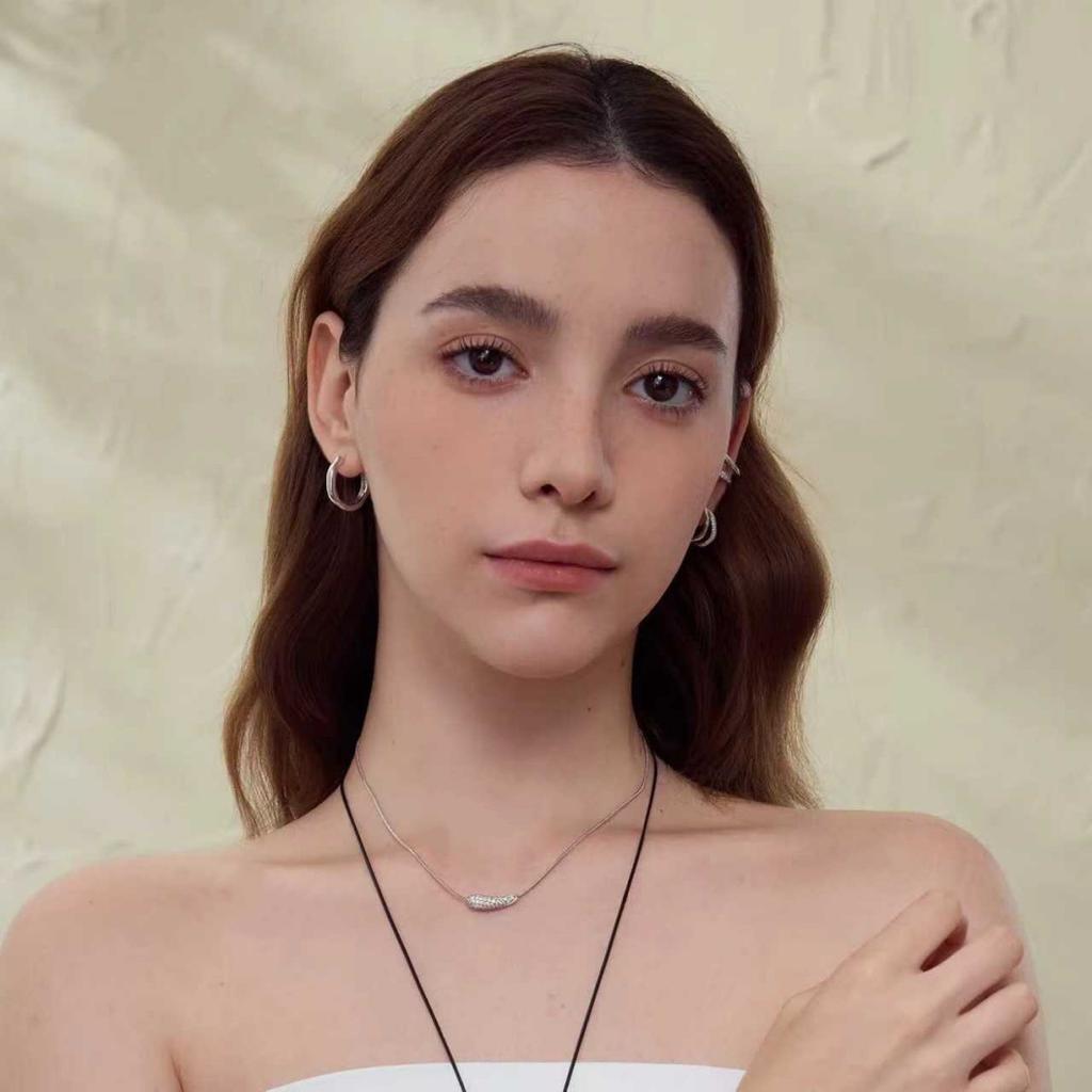 Niche Design Circle Inlaid Zircon Cross Irregular Ear Buckle Temperament Versatile Fashion Commuter Earrings