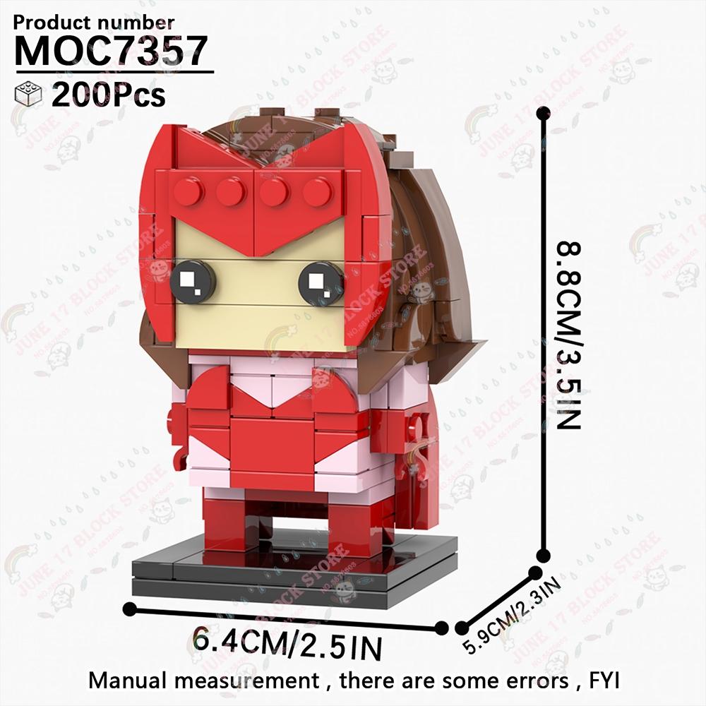 MOOXI Superhero Brickheadzed MOC Brick Movie Figure Doctor Doom Witch Kingpins Scale Model Compatible Building Block Toy Children Gift Present