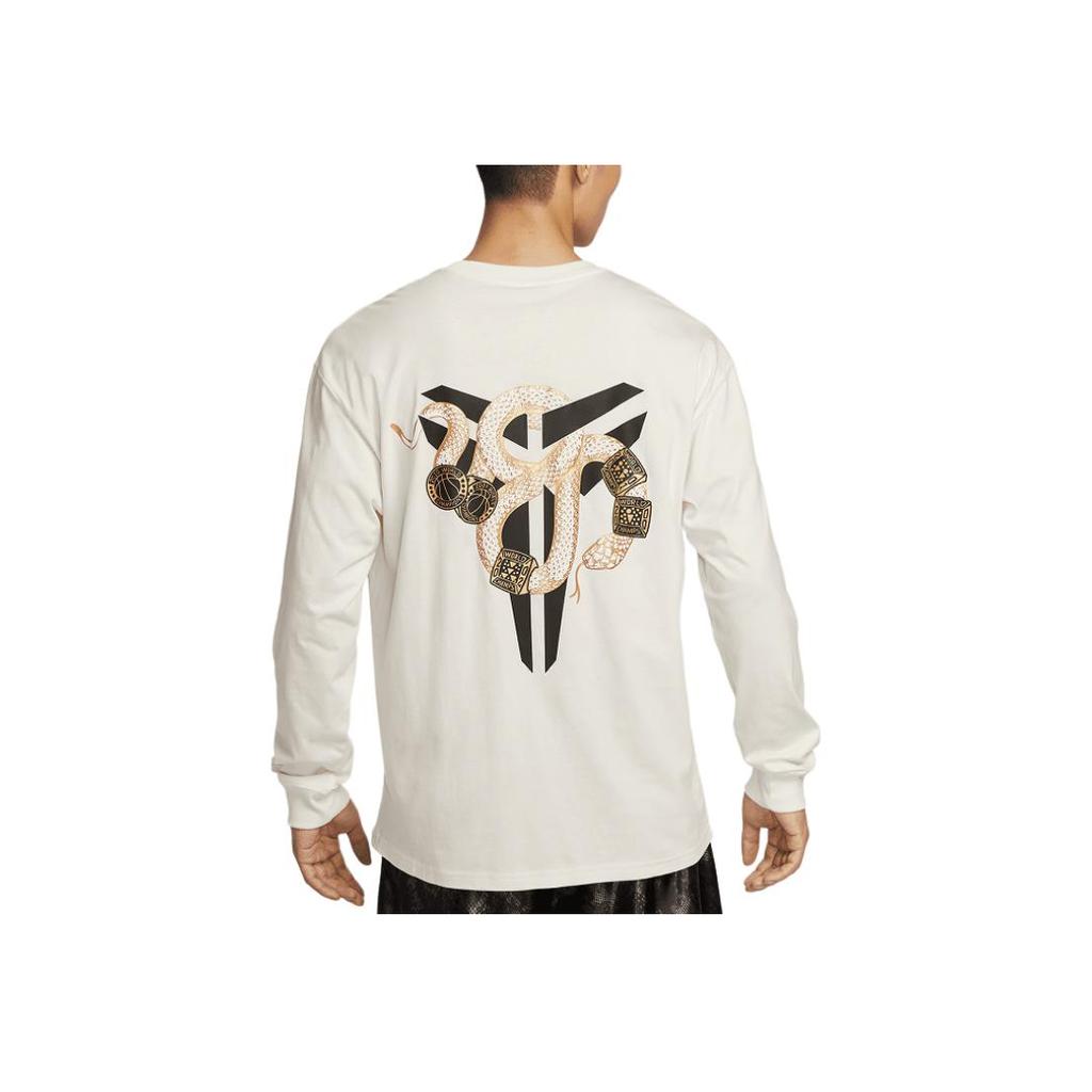 Nike SS25 Serie Anno del Mamba Comodo Pullover Moda Maglietta a Maniche Lunghe Uomo Top Bianco IB0242-133