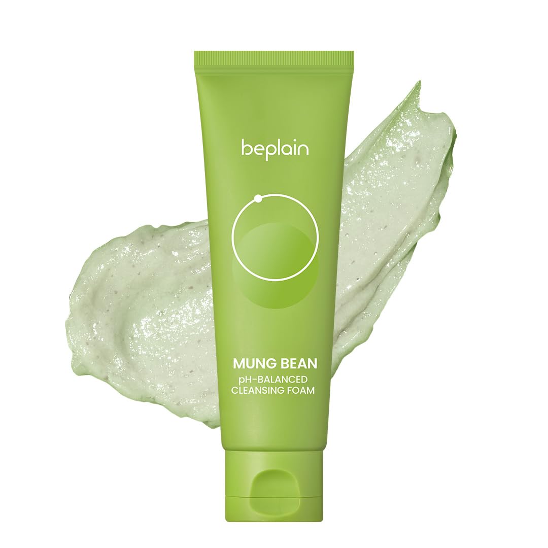 Beplain Greenful pH-Balanced Cleansing Foam 80ml | Gentle Scent-Free Natural Face Wash Cleanser for Acne Prone, Dry, Oily Skin