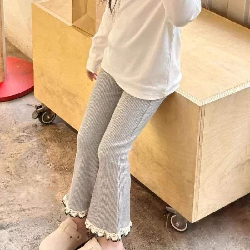 Girls' Leggings for Spring and Summer Thin 2025 New Style Children's Pants for Outerwear Fashionable Casual Pants for Baby Girls