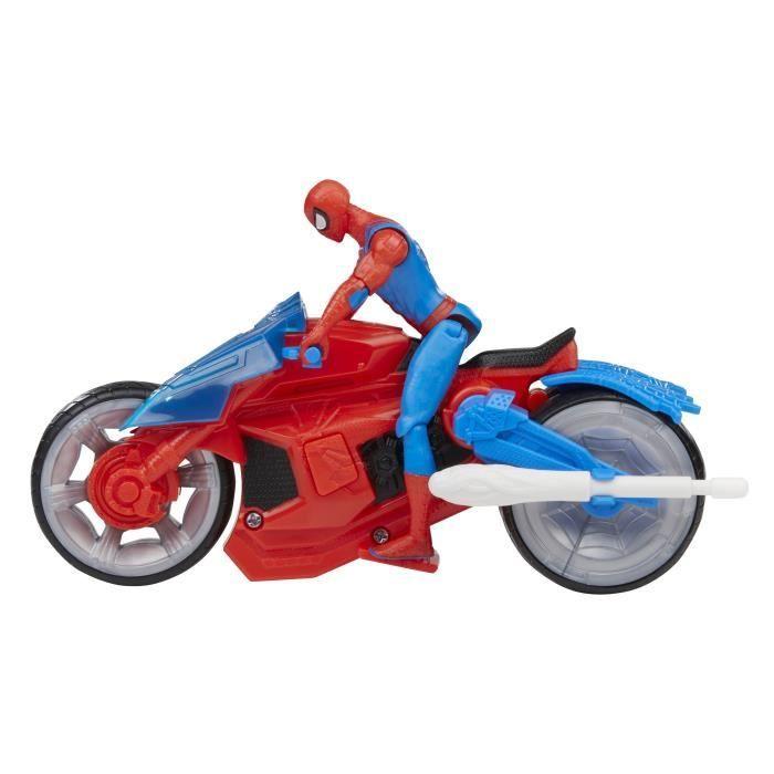Spiderman Figurine 10 Cm Arachnomoto Web-shooter, Figurine and Motorcycle, Marvel Spider-man Epic World of Action, from 4 Years