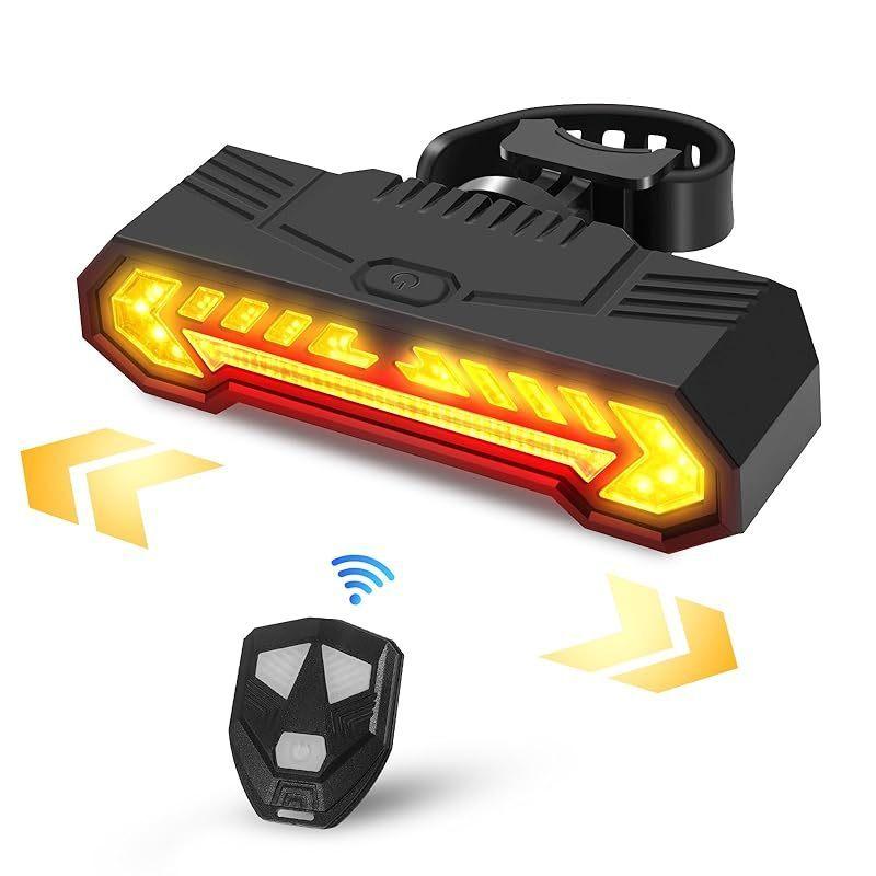 Bike Turn Signal Light with Remote, 120dB Horn & Ground Projection, Wireless LED Safety Warning Light for Bicycle