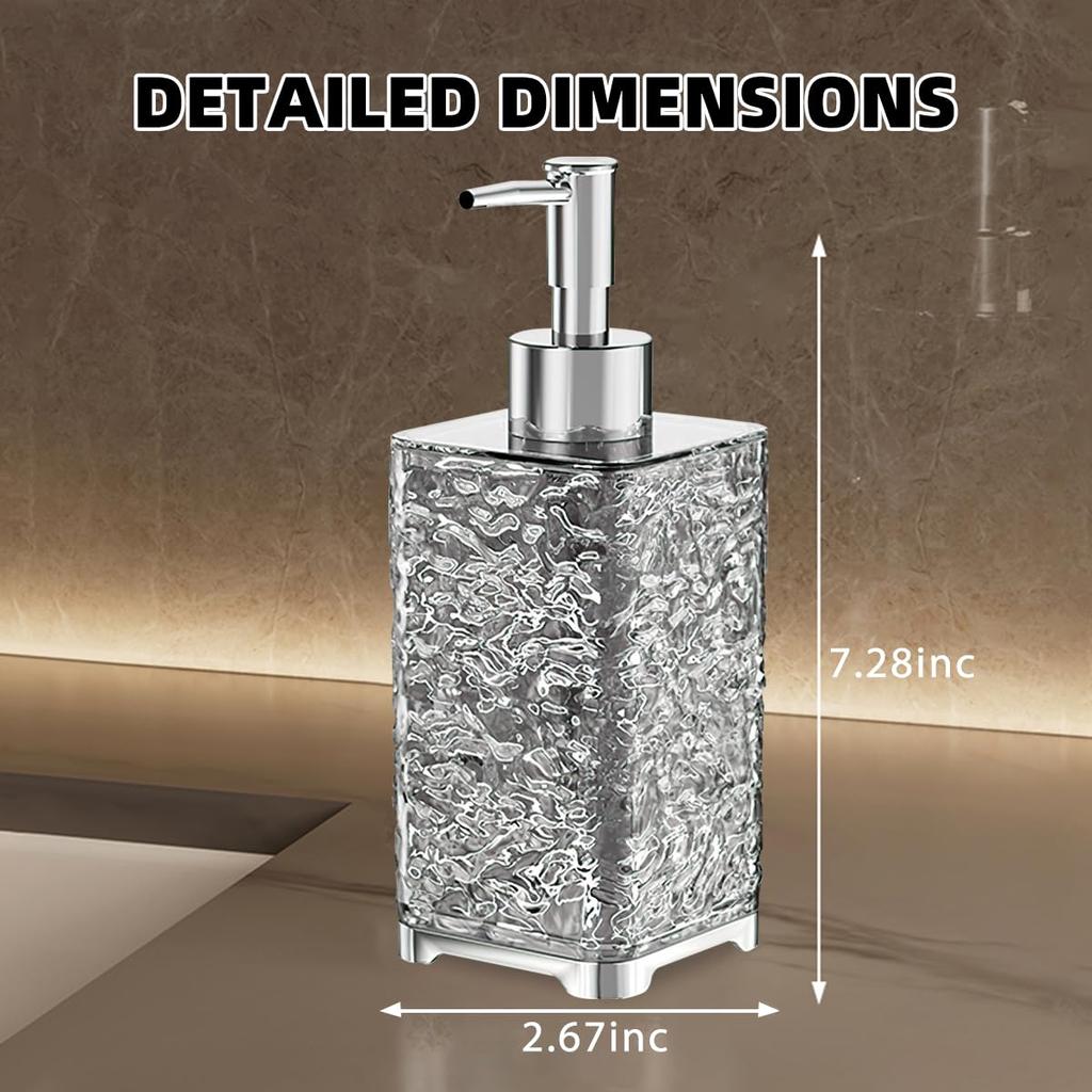 Soap Dispenser with Pump, Refillable Liquid Hand Soap Dish Soap Dispensers for Bathroom Counter, Kitchen Sink