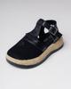 140160 36 Black Leather Platform Sandals with Mesh