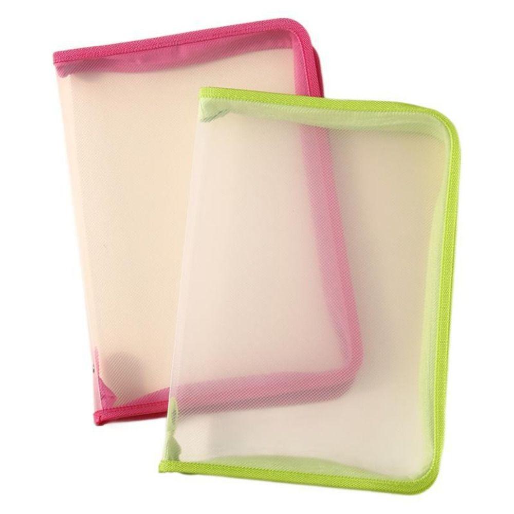 Solid Color Transparent Zipper Pouch Large Capacity Document Organizer Pouch File Folder Bag  Kids