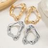 1 pair of exaggerated personality, irregular geometric rings, pounding patterns, hollowed out female earrings