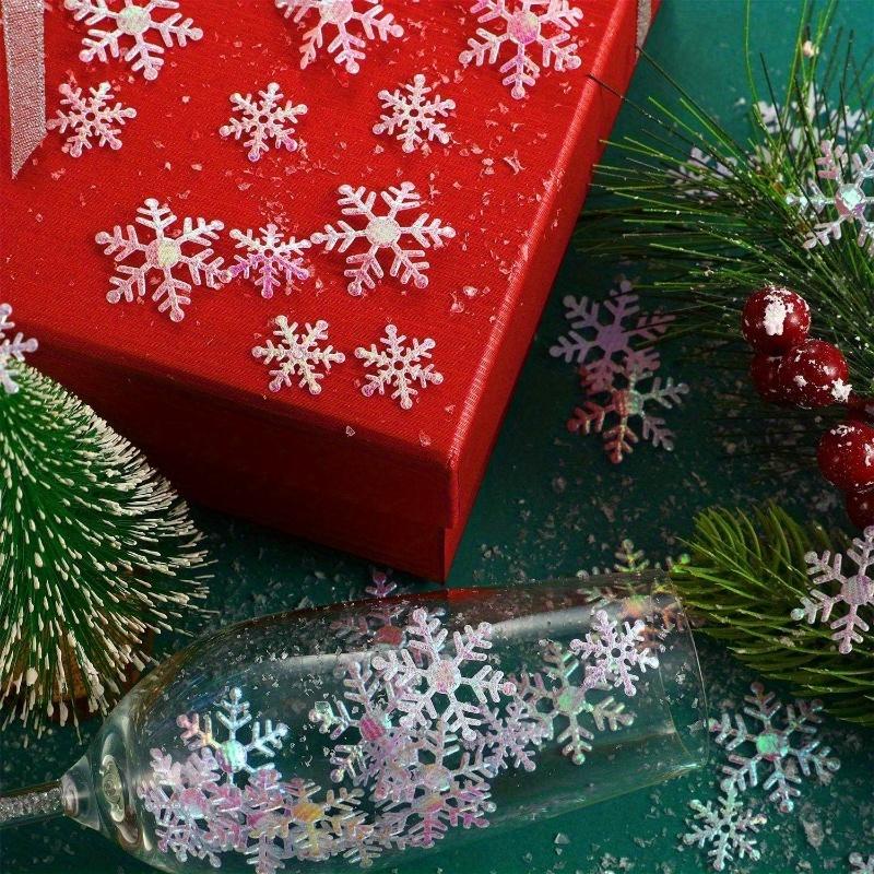 800 Stück Schneeflocken Konfetti Dekorationen - Mehrgrößige glitzernde Schneeflocken für Winterwunderland, Weihnachten, Federlose saisonale Dekoration
