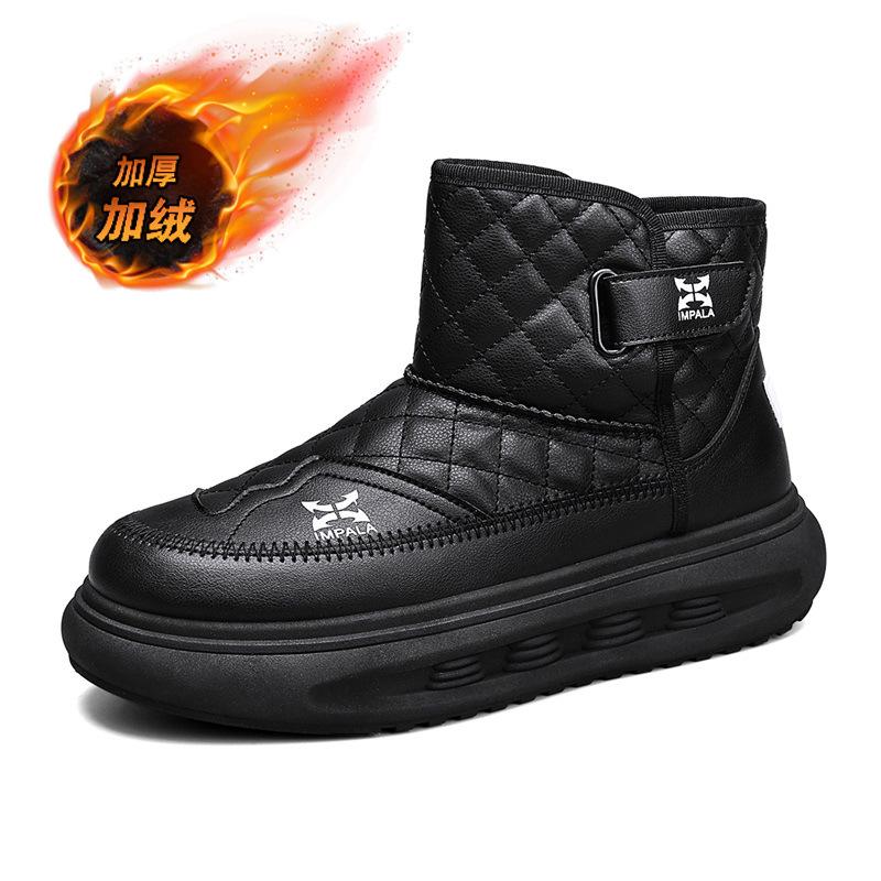 

Мужские зимние водонепроницаемые хлопковые ботинки-хлебцы, короткие ботинки с подкладкой, утепленные, модные ботинки на толстой подошве для снега 39