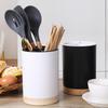 Large Round Detachable Draining Chopstick Holder with Three Compartments