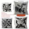 2D Abstract Black & White Patterned Pillow Covers Pattern Cushion Cover Suitable For Sofa Bedroom Car Pillow Cover