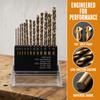13pcs Straight Shank Twist Drill Bit Set High Speed Steel HSS Drilling Tool  For Stainless Steel