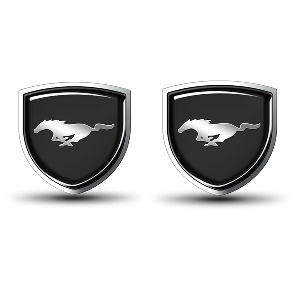 KLYD4 Car Styling Metal Side Front Fender Trunk Shield Badge Stickers For Ford Mustang Focus Mondeo Kuga Fiesta MK7 Escort Edge S-max