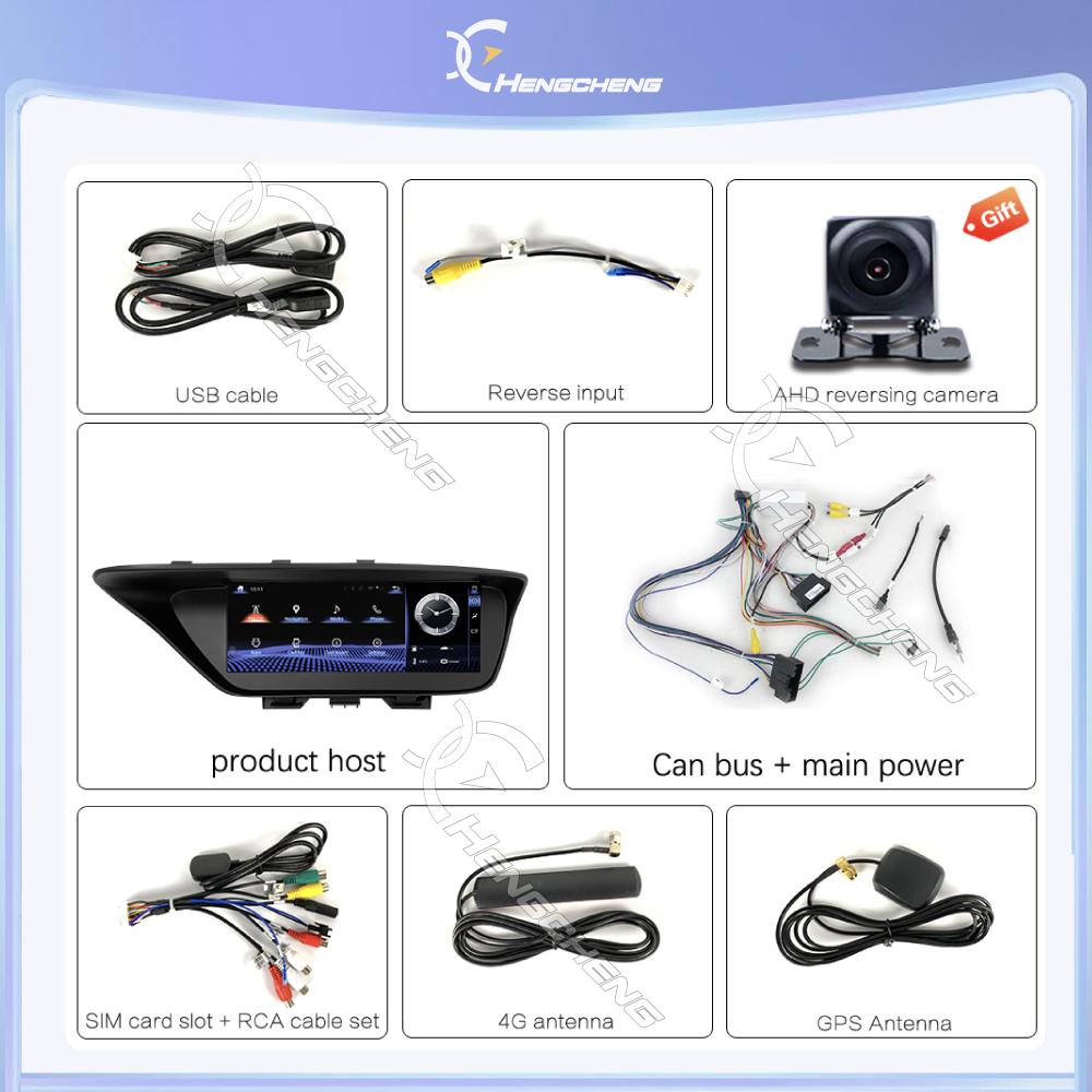 For Lexus ES 2013-2017 10.25inch GPS Navigation Radio Android12 8+256G 8Core CarPlay 4G 360Camera Car Multimedia Video Player