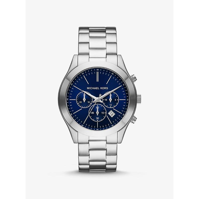 Мужские часы Michael Kors Oversized Slim Runway серебристого тона MK8917 серебряный