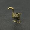 Mini 2pcs Cute Brass Goose Vintage Animal Statue Metal Figure Props Home Office Desk Decor Ornament