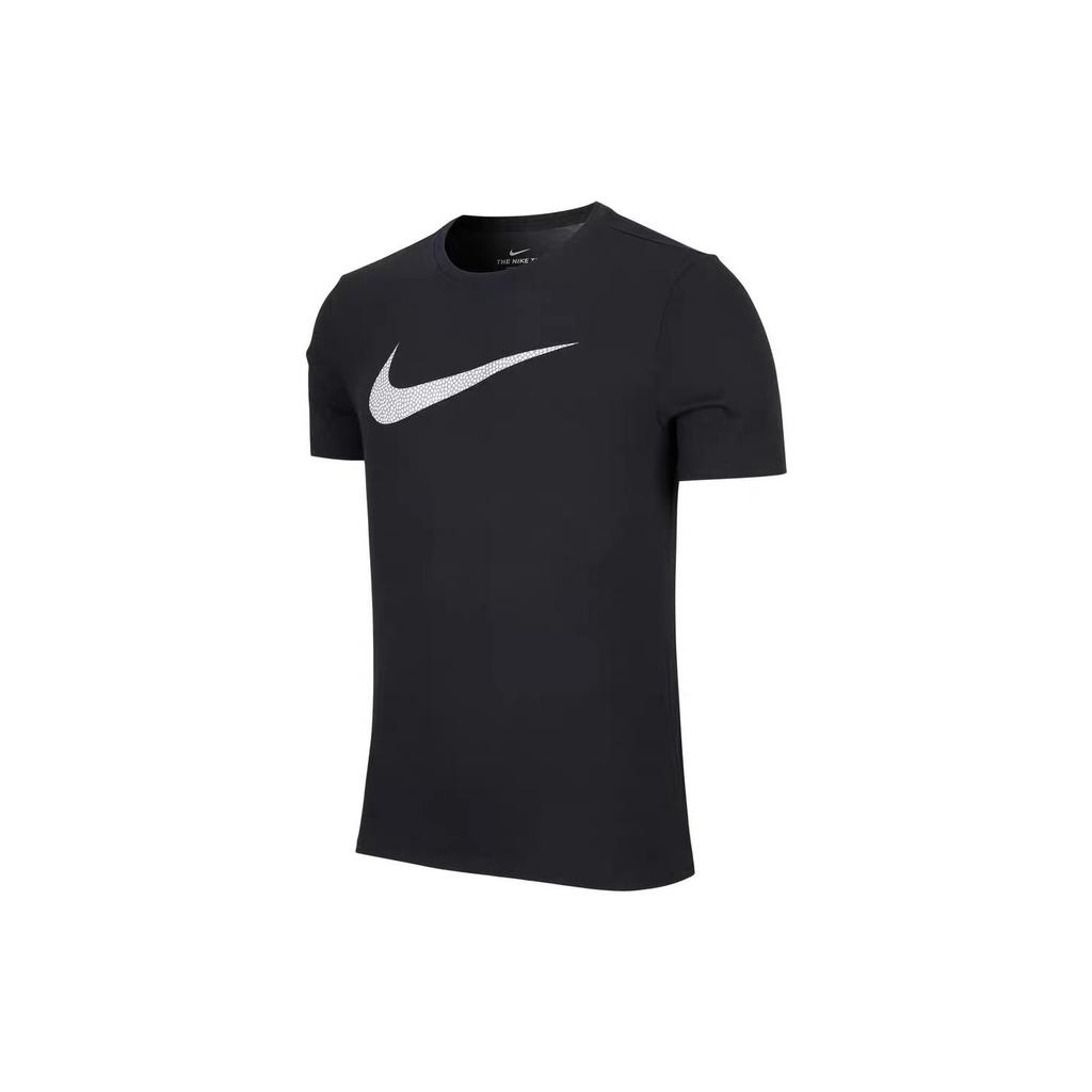 Nike T Shirts Men's Black Crew Neck Moderate Straight Fit AA4526-010