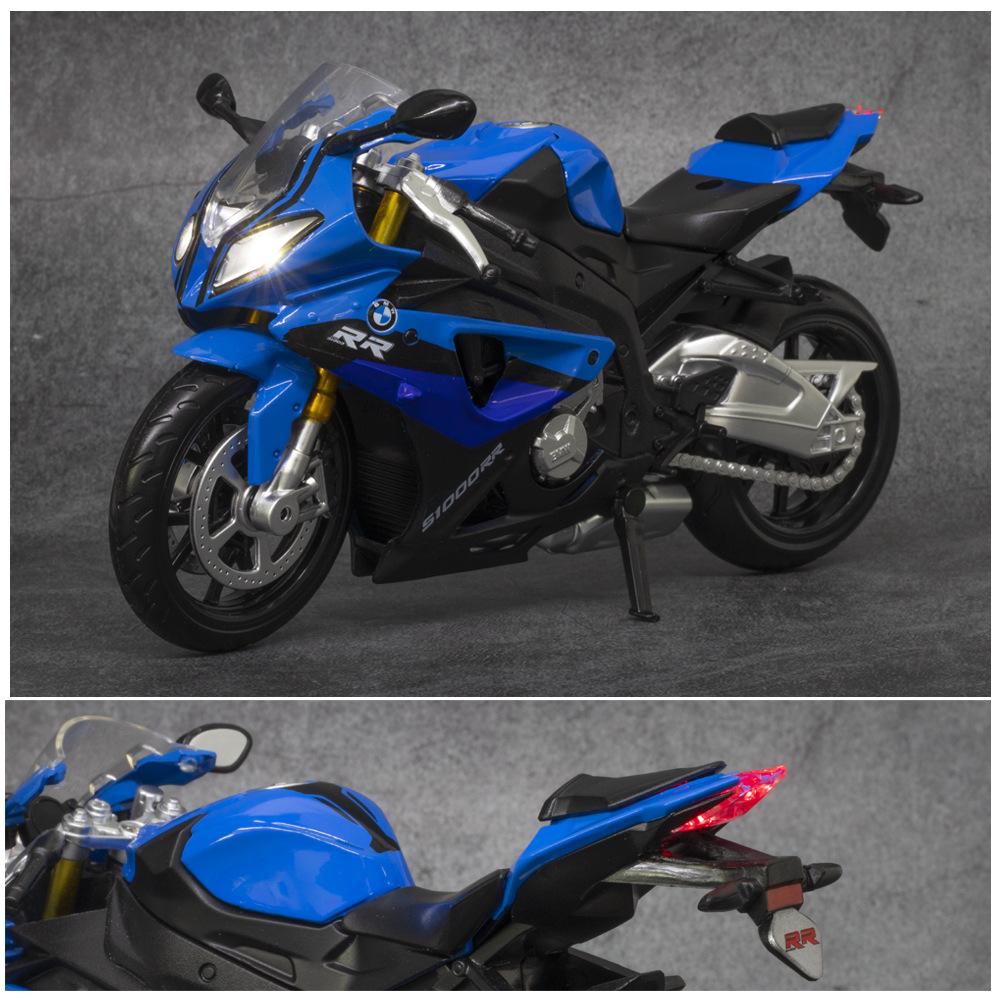 1/12 Scale S1000RR Racing Motorcycle Diecast Model Toy, with Sound and Light for Kids Toddler Boys Girls Gift Collection