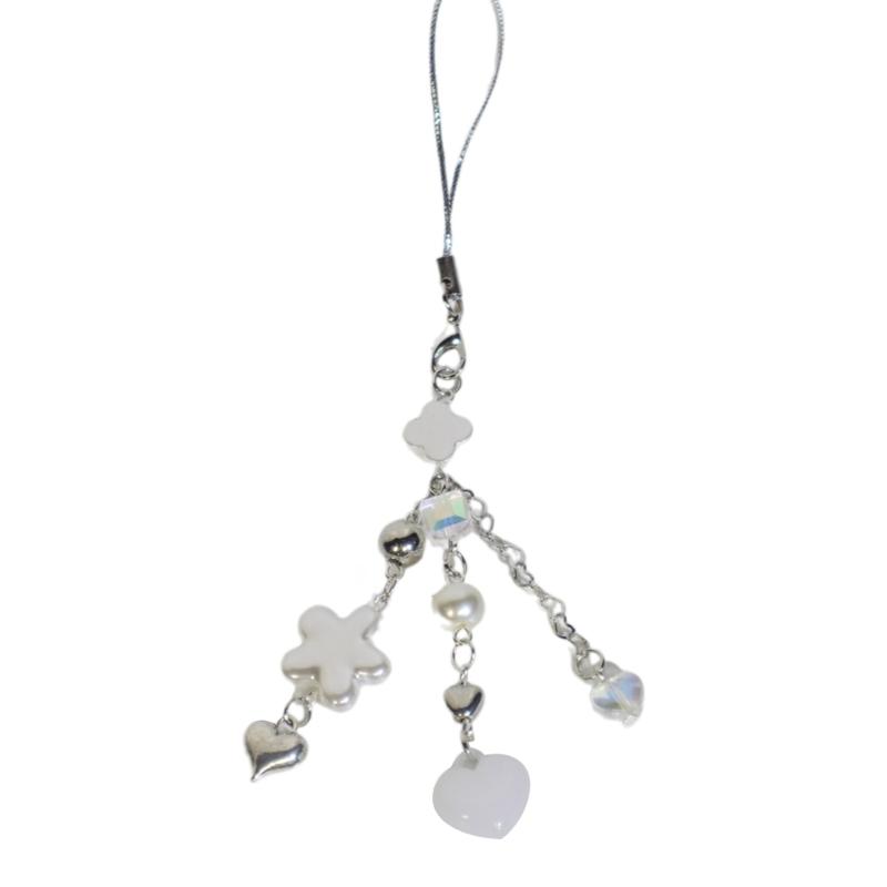 Stylish Mobile Phone Chain Handmade Beaded Keyring Pendant Fashionable Key Chain Practical Phone and Bag Accessory