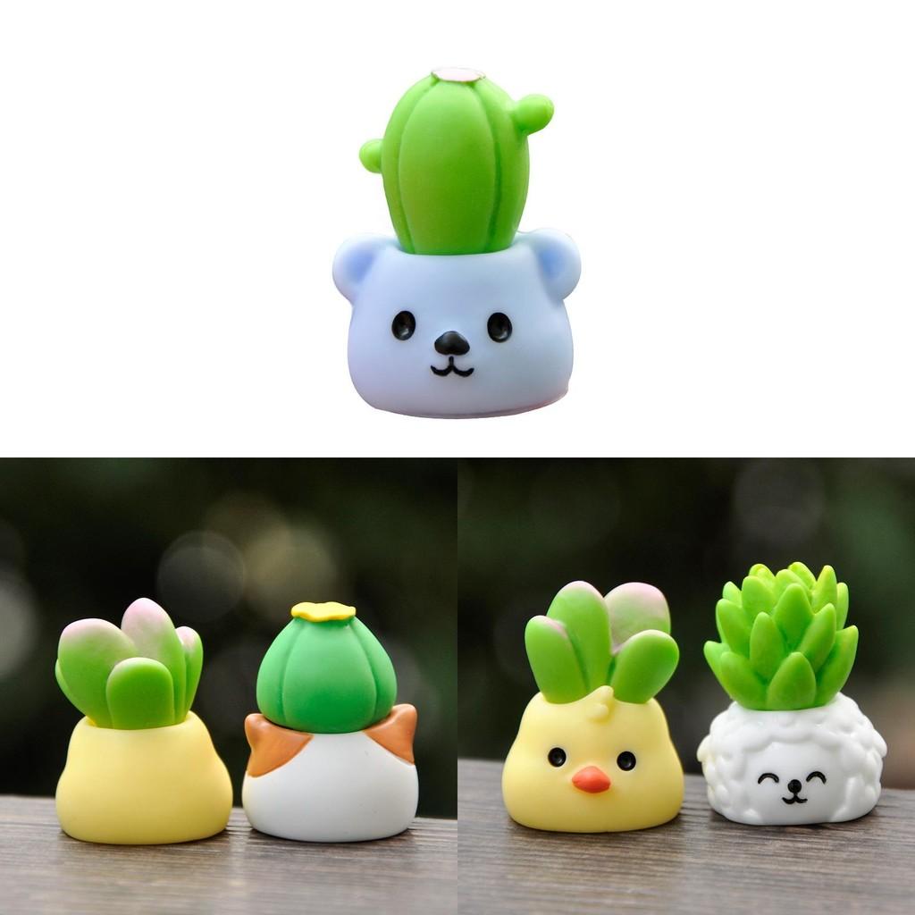 Succulent Animal Cute Resin Statue Action Figure Model For Tabletop Gift Decor