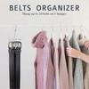 Belt Storage Organizer Pack of 2, 360° Rotatable Clothes Hangers for Ties, Scarves, Hats, Bags, Bras, Silver