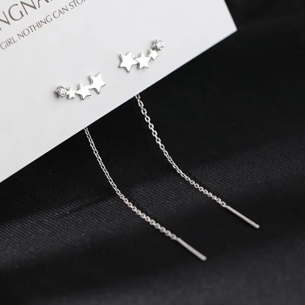 Long Wire Chain Earrings Star Beads Stud Earrings Elegant Tassel Earrings  Holiday Gift
