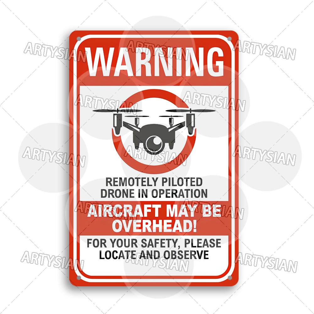 Drone no-fly Zone Warning Sign Prohibition of Drone Operation No Unauthorized Entry Restricted Area Security Warning Plaque 20x30cm