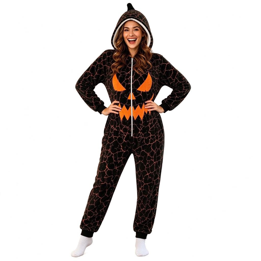 Unisex Kapuzen-Outfit mit Halloween-Print für die Halloween-Party