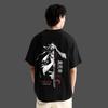 Demon Slayer Anime Yoriichi Kokushibo Oversized Black Tshirt Men and Women Breathable High Quality Y2K Short Sleeve Tshirt