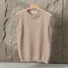 Men's Korean Style Loose Knit Sleeveless Sweater Vest - Round Neck, Solid Color, Plus Size, Autumn/Winter Trendy Base Layer.