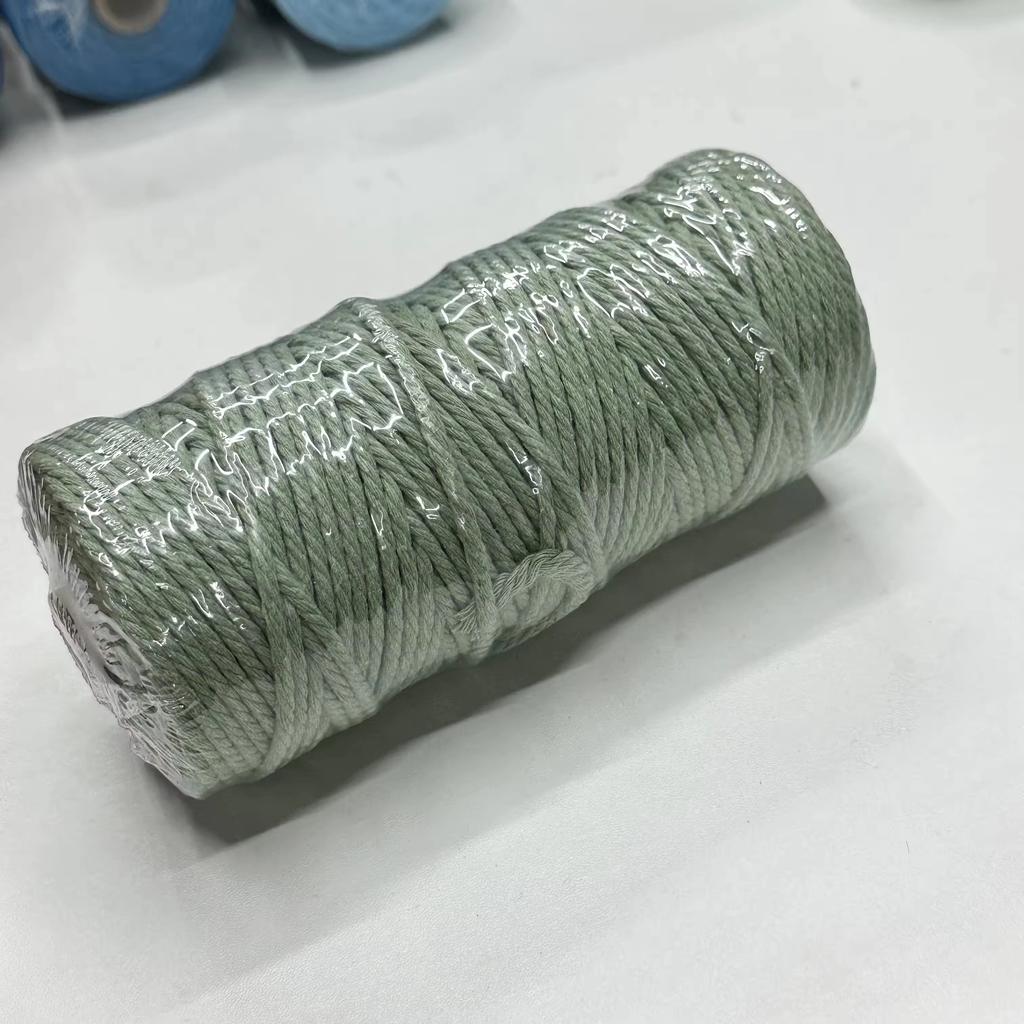 4mm Waterproof Hot Sale Colorful DIY Craft Twine Satin Cord Twisted Cord Natural Macrame Cotton Rope for Bags & Shoes