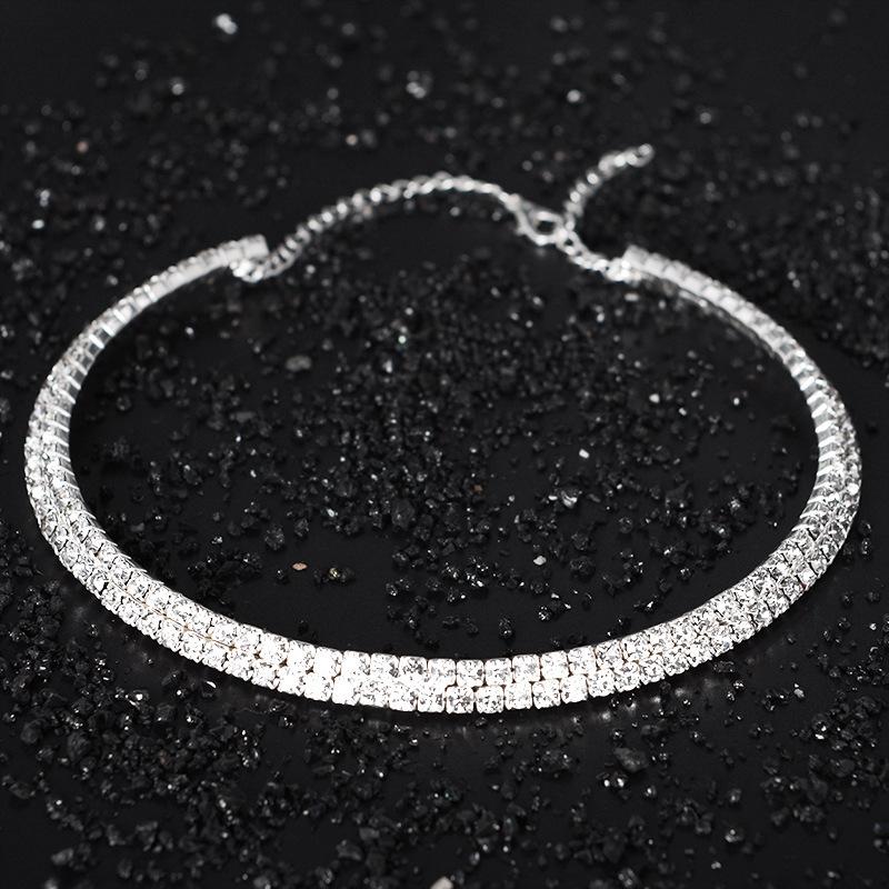 Fashion Jewelry Full Diamond Rhinestone Multi-Layer Multi-Row Collar Bridal Crystal Collar Short Collar Necklace