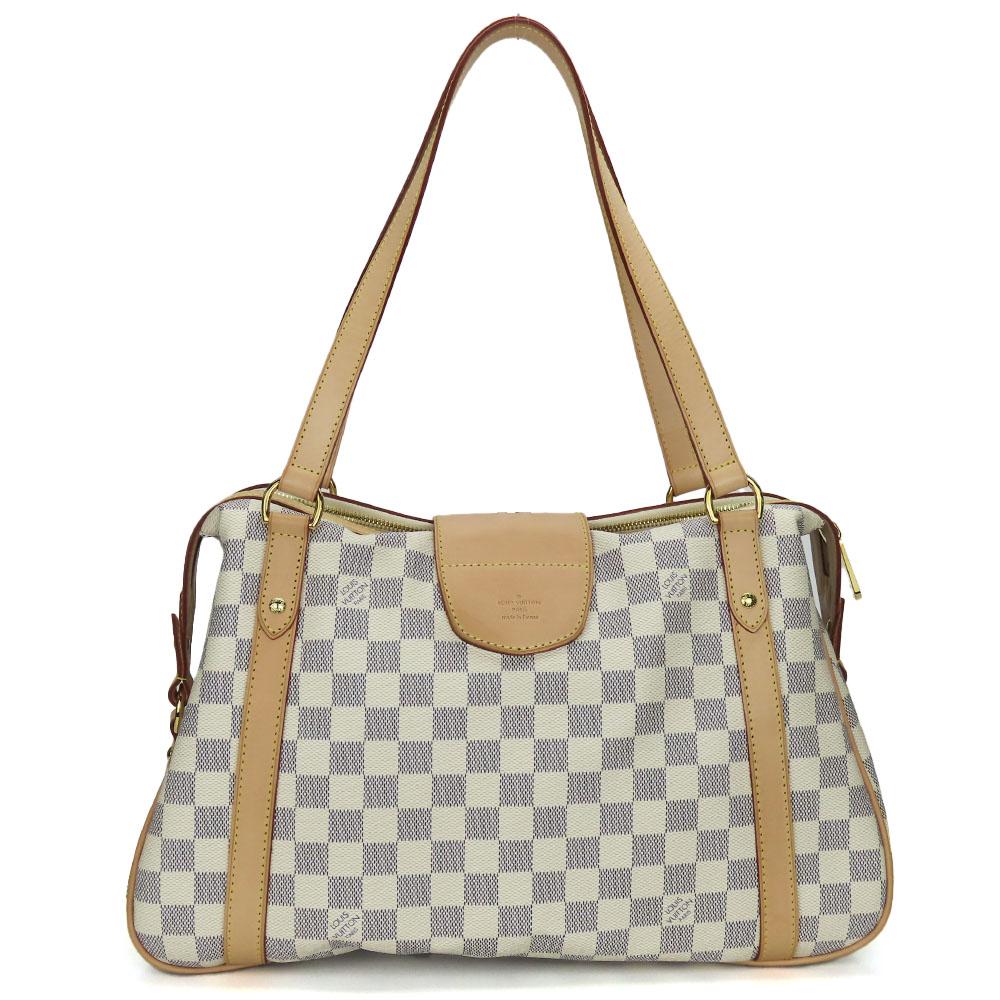 Used LOUIS VUITTON Tote Bag Stresa PM N42220 Damier Azur/Nume leather white Fashionable